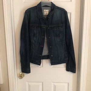 Jean jacket made with dark jean material